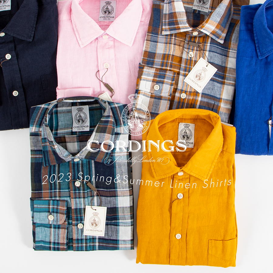 【CORDINGS】ヴィンテージリネンシャツ【水通しのみ】 CORDINGS ヴィンテージリネンストライプシャツ SHJ334 【MENS